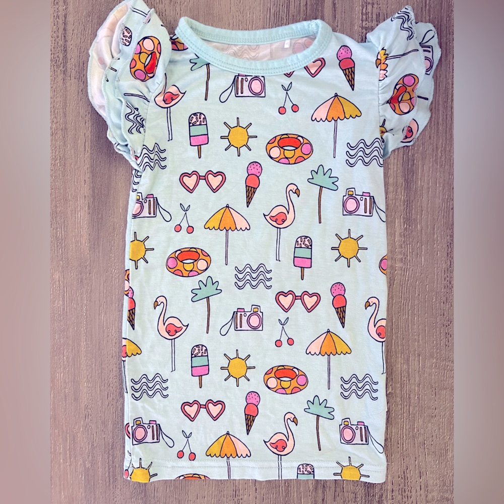 Little Sleepies Kids Beach Theme Shirt